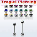trg47 barbell tragus acero quirurgico bola parte superior media joya bolas acero liso