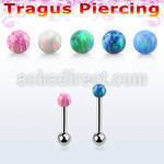 trgop3ss piercing tragus acero quirurgico 1mm opalo 3mm bola 3mm acero liso inferior distribuidor