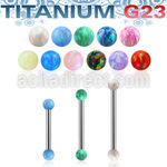 ubbeop3 titanium g23 barbell 16g 3mm synthetic opal balls