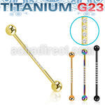 ubbindzt pvd plated titanium industrial barbell 14g cz