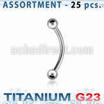 ublk18 surtido piercings 25 bananas ceja titanio g23 bolas 3mm distribuidor mayorista