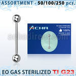 ublk476 surtido piercing surtido 250 50 piercings esterilizados barbells lengua titanio g23 bolas 5mm distribuidor