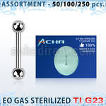 ublk481 surtido piercing surtido 250 50 barbells ceja titanio g23 esterilizados bolas 3mm distribuidor