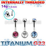ubn2cgin g23 belly banana internally threaded jewel balls