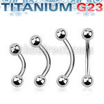 ubnb4 titanium g23 banana 14g two 4mm balls