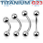 ubnb5 titanium g23 banana 14g two 5mm balls