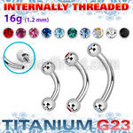 ubnejb3i titanium g23 internal banana 3mm jewel balls