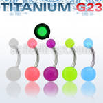 ubngl piercing ombligo titanio g23 bolas acrilicas brillan oscuridad 5mm 8mm al por mayor