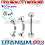 ubnin2 titanium g23 banana flat round tops internal