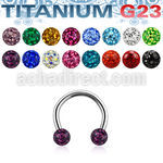 ucbfr3 titanium g23 circular barbell 3mm multi crystal balls