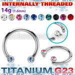 ucbjbih titanium g23 circular barbell crystal balls internal