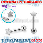 uhein1 titanium g23 internally threaded barbell 3mm flat