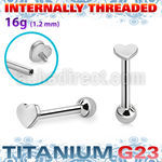 uhein3 titanium g23 internally threaded barbell 3mm flat