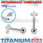 uhein4 titanium g23 internally threaded barbell 3mmby4mm flat