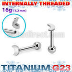 uhein5 titanium g23 internally threaded barbell 3mm flat
