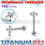 uhein50 titanium g23 barbell cross bead balls ball internal