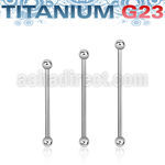 uindb4 titanium g23 industrial barbell two 4mm balls