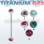 uinfr5c barbell industrial titanio g23 bolas multi cristal ferido 5mm rayas cebra distribuidor