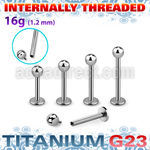 ulbb3in titanium g23 internally threaded labret 3mm ball