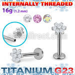 ulbin10 titanium g23 internally threaded labret 7 cz