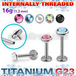 ulbin11 titanium g23 internally threaded labret 3to5 crystal