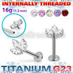 ulbin30 titanium g23 labret leaf top marquise cz internal