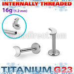 ulbin5 titanium g23 internally threaded labret 3mm flat