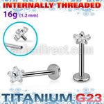 ulbin54 titanium g23 labret 16g flower top five cz internal