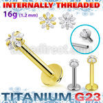 ulbin57 titanium g23 labret 16g star cz prong set internal