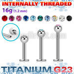 ulbjb3i titanium g23 internal labret jewel ball