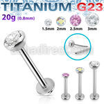 ulbpisz20 titanium g23 labret 20g threadless push pin top
