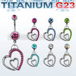 umcdhrc1 piercing ombligo titanio g23 bolas joya engasta bisel 5mm 8mm corazon dentro marco corazon cristal colgado 10mm distribuidor mayorista