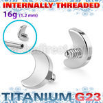 umoin titanium g23 3mm flat moon shape design top for posts