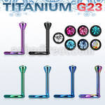 unstc anodized titanium g23 nose screw 18g 1mm with bezel set round crystal top mayorista