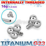 ush1in titanium g23 triple balls design top for posts