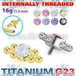 ushz21in titanium g23 top six balls cluster bezel cz