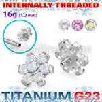 ushz5in titanium g23 top part post seven round color cz