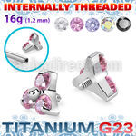 ushz7in titanium g23 top part post three round color cz