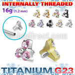 ushz7ins pvd plated titanium g23 triangle top color cz
