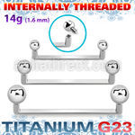 usudbi titanium g23 surface barbell balls internal