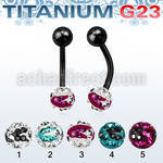 utbnfr6c piercing ombligo titanio g23 anodizado multi cristal ferido rayas cebra venta