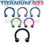 utcbb3 anodized titanium g23 circular barbell two balls