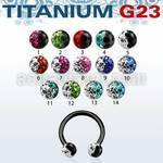 utcbfr3e barbell circular titanio g23 anodizado ceja labio bolas multi cristal 3mm colores al por mayor