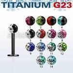 utlbfr3e labret titanio g23 anodizado bola multi cristal ferido 3mm colores distribuidor