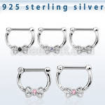 vsepk16 septum clip plata 925 colgante alto barra cierre acero 316l arco zirconia centro venta
