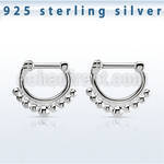 vsepn16 septum clicker plata 925 barra cierre acero 316l decorado bolas grandes barra 14 516 6mm 8mm al por mayor