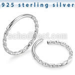 vsghb16 925 sterling silver hinged segment ring 16g twisted
