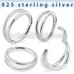 vsghe16 silver hinged segment ring 16g double plain