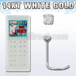 wgsczc caja display 24 piercing nariz l oro blanco 14 kts 0 6mm zirconia redonda 1 5mm mayorista
