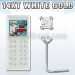 wgszqc caja display 24 piercing nariz l oro blanco 14 kts 0 6mm zirconia claras cuadradas 2mm distribuidor mayorista